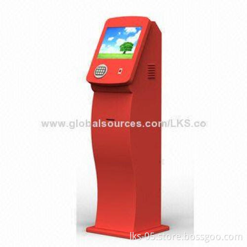Free standing internet kiosk terminal with 17-inch touchscreen and printer function